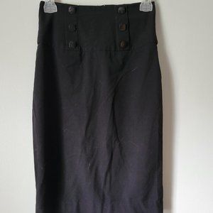 BCX Black Pencil Skirt Women's Size 3 Back Zipper Knee Length Stretch